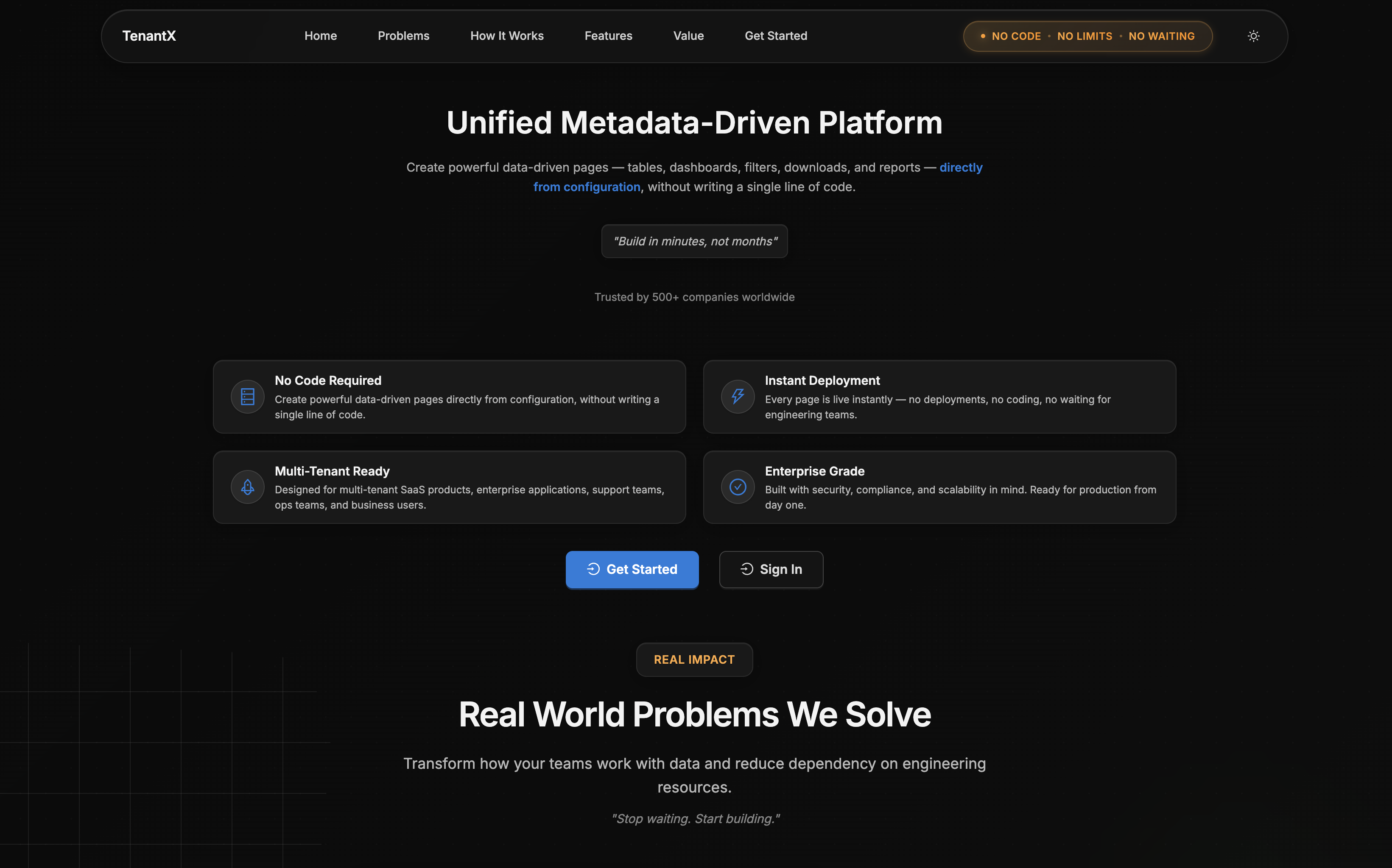 Enterprise Config-Driven Platform screenshot